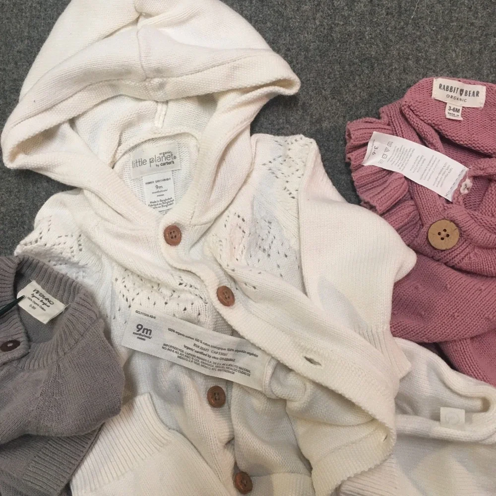 Organic Baby Girl 0-3-6-9-18-24 Months Clothing Lot 8x Pieces Bulk All Season - Picture 3 of 11